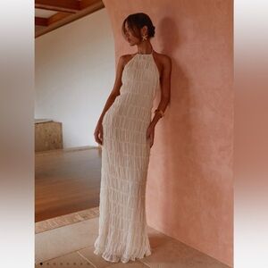 NWT- Peppermayo White Backless Maxi Dress